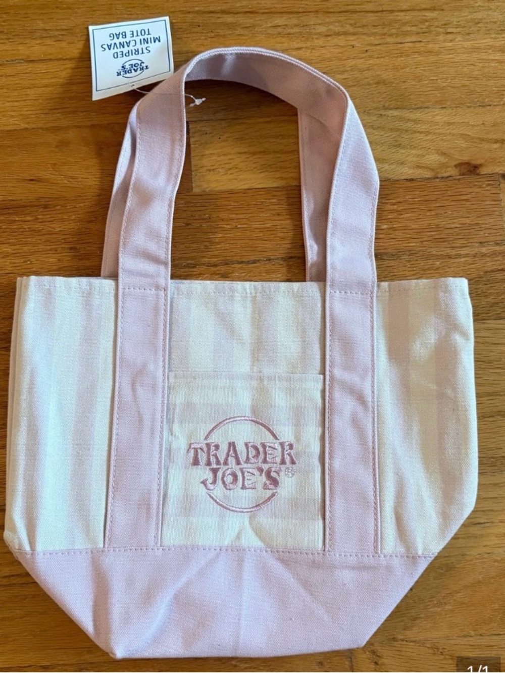 Trader Joe's Pink Canvas Mini Tote - Light Pink